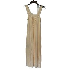 KASYER Vintage Nightgown Yellow Lingerie Lace Long Sexy Womens Small